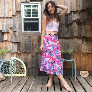 Pink 80’s Funky Wrap Skirt One Size Small Medium